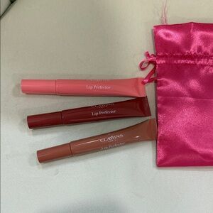 Clarins Lip Perfector Trio - Coral, Burgundy, Nude